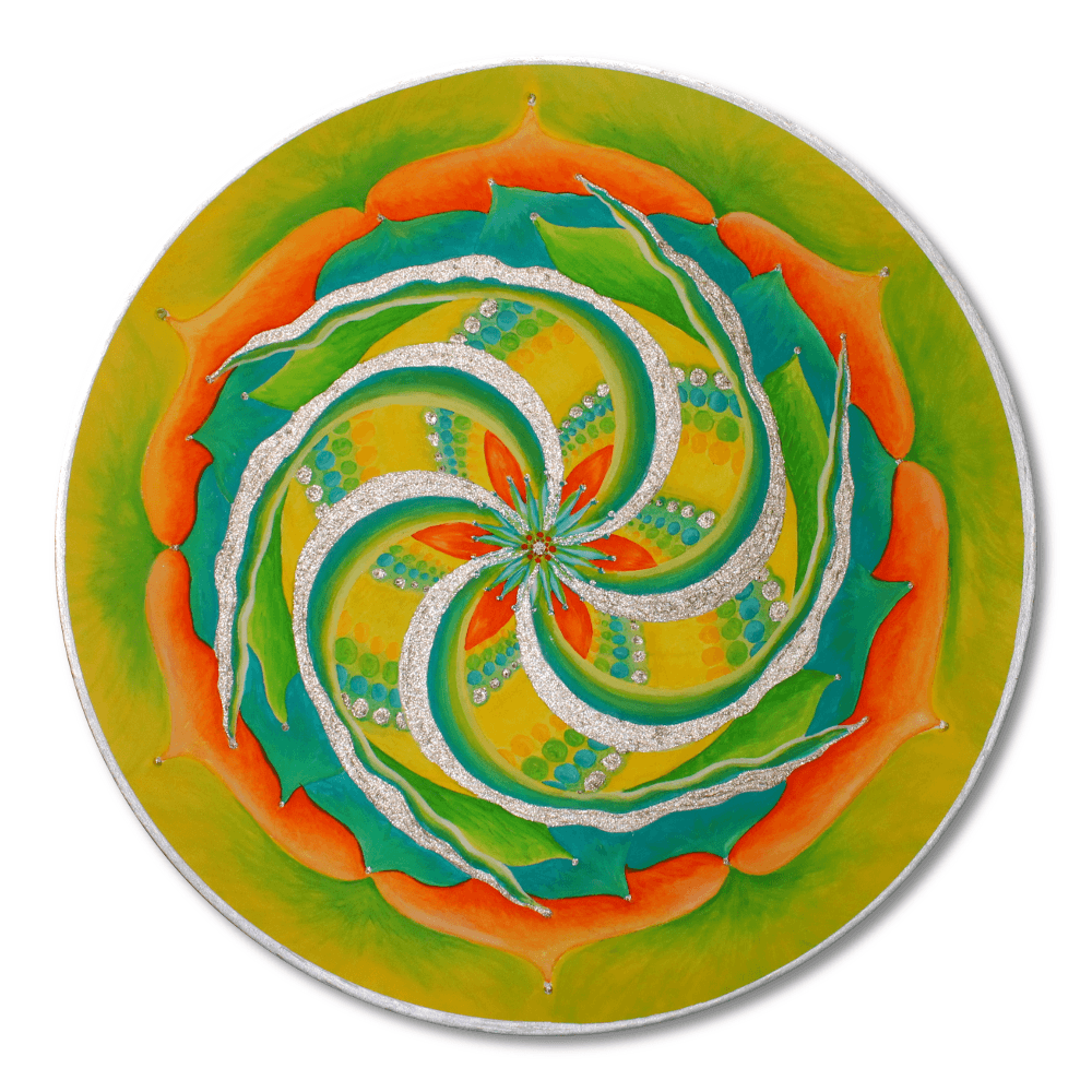 Leinwandbild Mandala Sommersonnenwende ab Größe 50cm - Energiebild handgemalt