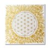 Leinwandbild Blume des Lebens Licht in Gold ab Größe 30cm x 30cm - Energiebild handgemalt