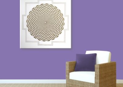Wandbild Energiebild Pranagenerator Labyrinth der Kraft Gold_violett