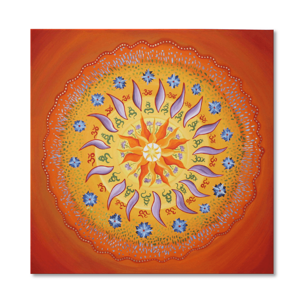 Leinwandbild Mandala OM - handgemalt