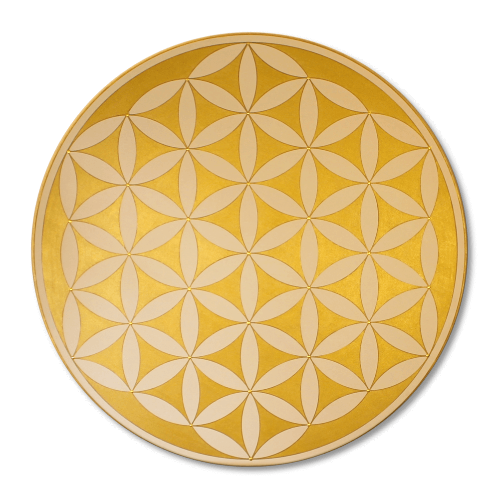 Leinwandbild Blume des Lebens Gold ab Größe 30cm - Energiebild handgemalt