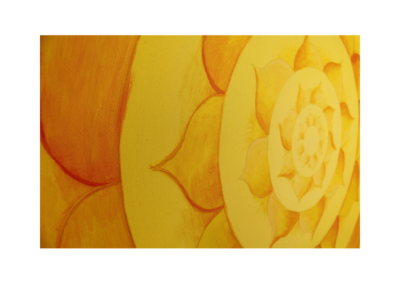 Wandbild Energiebild Lotussonne Mandala Gold_Detailbild