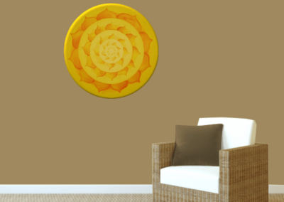 Wandbild Energiebild Lotussonne Mandala Gold_braun