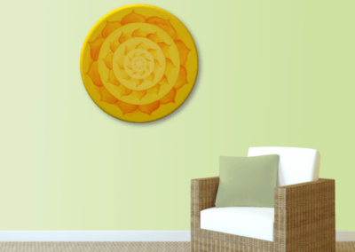 Wandbild Energiebild Lotussonne Mandala Gold_lindgrün
