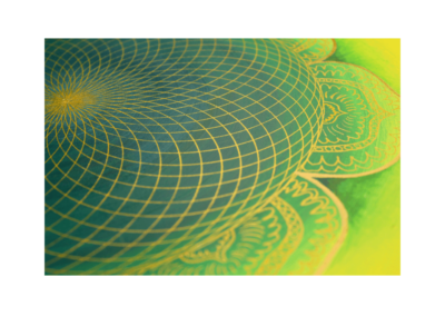 Wandbild Energiebild Mandala Herz des Orients gold grün gelb_Detailbild