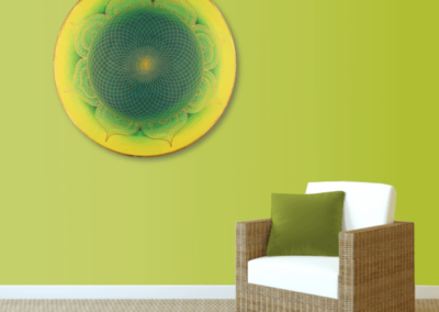 Wandbild Energiebild Mandala Herz des Orients gold grün gelb_grün
