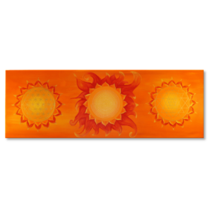 Wandbild Energiebild Power of Symbols Sri Yantra Gold orange_Frontalbild