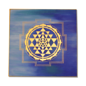 Wandbild Energiebild Sri Yantra Yantra in gold_Frontalbild
