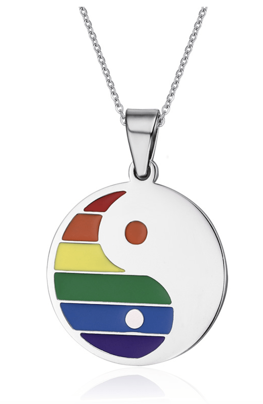 Design-Anhänger Yin Yang Symbol 28mm, Material Edelstahl inkl. Halskette 50cm