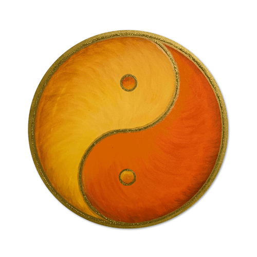 Leinwandbild Yin Yang Gold Sonnenverlauf