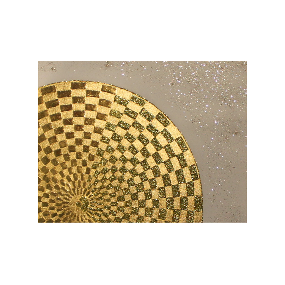 Leinwandbild Pranagenerator Goldkugel ab Größe 50cm x 50cm - 24 Karat Gold Wandbild handgefertigt_Detailbild