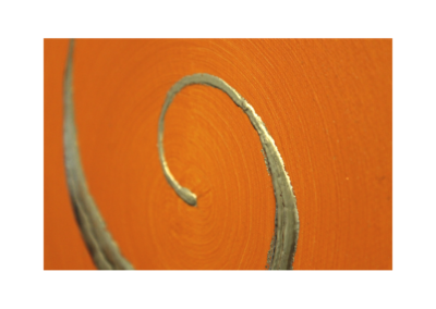 Wandbild 3D Spirale orange 24 Karat Blattgold_Detailbild