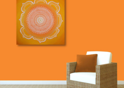 Leinwandbild Mandala Blütenmandala_orange