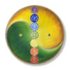 Leinwandbild Yin Yang Harmonie im Ganzen 2 mit 7 Chakren in Gold ab Größe 50cm bis 160cm - handgemalt