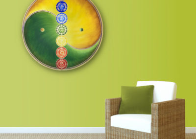 Leinwandbild Yin Yang Harmonie im Ganzen 2_lindgrün