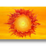 Wandbild Power of Symbols 2 Blume des Lebens Spirale Sri Yantra Gold ab Größe 30cm x 90cm - handgemalt