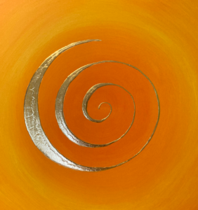 3D Goldspirale_orange_70x70