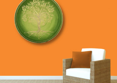 Wandbild keltischer Lebensbaum_orange